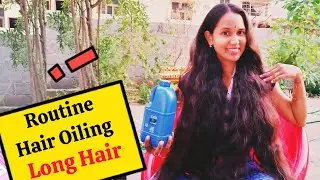 Routine hair Oiling for my long hair || My regular hair care with oil || Nenu Mee Shruthi