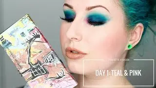 URBAN DECAY BASQUIAT - DAY 1: TEAL & PINK | 1 PALETTE FOR A WEEK