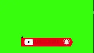 subscribe green screen no copyright Pan animation effect. Black Subscribe button with notification.