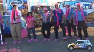 Pink Shoe Cover dance by Cooper's Heating & AIr for Cancer Awareness 2014