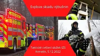 Hasiči cvičili zásah u exploze skladu výbušnin v Krmelíně, 5.12.2022