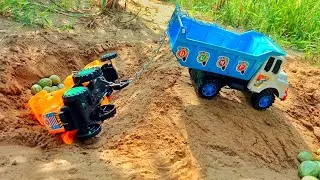 Mini Hmt Tractor and Dumper Truck Havey Loding Watermelon |Mini Hmt Tractor Pulling out Deep|Rk toy