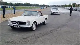 The MercedesBenzClub celebrating w113 Pagoda 60 years at MercedesBenzWorld going round the track