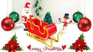 How To Make Santa Claus Sleigh Cart | Santa Sleigh Christmas Decorations | 