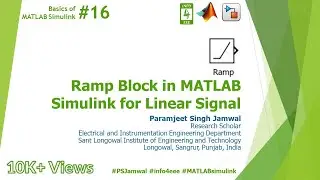 Ramp Block in MATLAB Simulink for Linear Signal #16 | Basics | Paramjeet Singh Jamwal | INFO4EEE