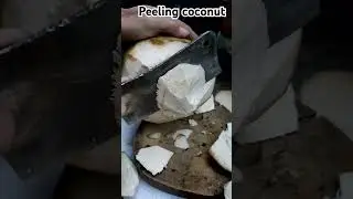 peeling yellow coconut