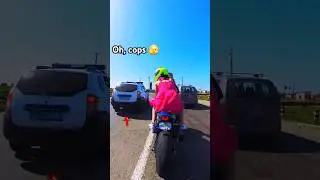 They wanted to STOP us 😅 But they liked her DRESS and we rode on 😂 
