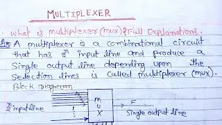 Multiplexer? full explain in hindi | Draw 2×1 Multiplexer | digital electronics