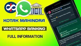 kotak mahindra whatsapp banking || kotak whatsapp banking registration 🏦