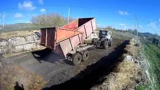 Возка силоса. МТЗ-80 (грейфер) Т-150