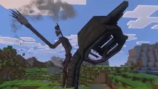 Siren Head vs Cartoon Cat Addon in Minecraft Bedrock