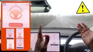 self driving into thick fog & frozen clouds! - Tesla Autopilot V10 Extreme Weather Testing UK