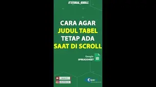 Begini FreezePane di Google Sheet #shorts