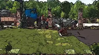 Мультфильм про укладку рулонного газона и его полив...