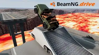 Carros vs Ponte de Lava - Beamng Drive #14