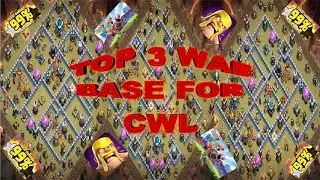 COC TOWN HALL 13 WAR BASE TOP 3 BASE