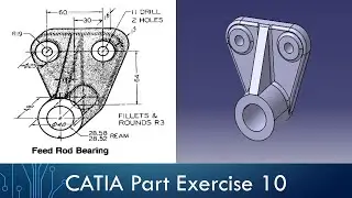 CATIA Part Design Exercise 10 - Feed Rod Bearing