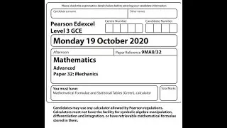 Mechanics 2020 Pearson Edexcel A level maths