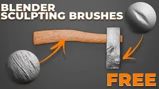 Sculpting axe in Blender. Free Blender Sculpting Brushes.