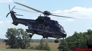 [HD]  Police Federal Super Puma Helicopter departure