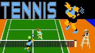 Tennis (FC · Famicom / NES) original video game | level 1 thru level 6 session 🎮
