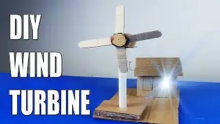 Working model of a wind turbine from cardboard | School Science project