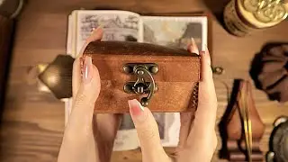 ASMR Decorating Vintage Journal 📜 + Mini Scrapbooking | Journaling Relaxing Sounds 다꾸 | hwaufranc