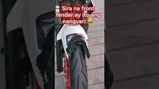 Nag dahil sa sirang front fender ay kinayud ng gulong 😅😅😅