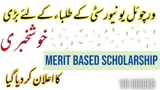 VU Announced Merit Based Scholarship for All Degree Programs/