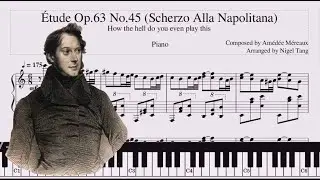 Étude Op.63 No.45 "Scherzo Alla Napolitana" Jean Amédée Lefroid de Méreaux (Piano Tutorial score)