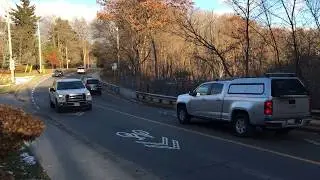 Watch cars dip at Mud Creek depression