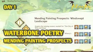 DAY 1 EVENT WATERBORNE POETRY, MENDING PAINTING PROSPECTS | GENSHIN IMPACT