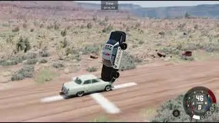 Police car Jump over a car