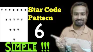 6 Inverted / Reversd Pyramid Pattern Code || Triangle Star Pattern Code || Engineer Vineet Jajodia