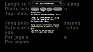 Lirik Lagu Malu Kanapa#liriklagu #karaoke