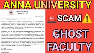 Anna University SCAM🚨⚠️ GHOST FACULTY | Engineering Ghost Faculty Scam 🙀 | anna university | faculty