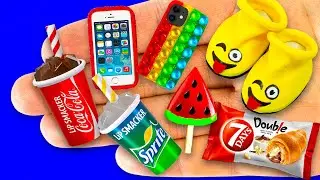 45 EASY DIY MINIATURE REALISTIC FOOD, DRINKS and THINGS | Bathtub, Handbags, Cookies, Cola, Sprite