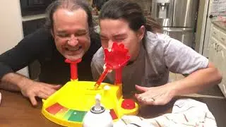 Mom and Dad pie face game (Guinness lick)
