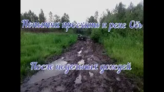 Попытка проехать к реке Обь после дождей.