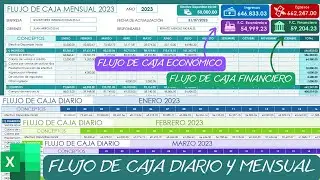 FLUJO DE CAJA💲en Excel✅para la Empresa📆Diario y Mensual