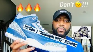 Air Jordan 3 “Midight Navy / Georgetown” In Hand Review / Unboxing! DON’T SLEEP!!! 😴 💤