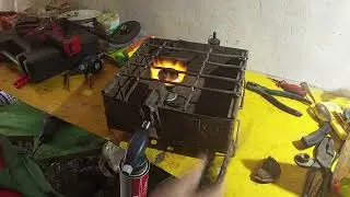 переделка старой бензиновой плитки под газовый баллончик.