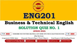 ENG201 Quiz 1 Solution Spring 2023 l ENG201 Quiz 1 Solution 2023 l #ENG201 @RaiseForSuccess