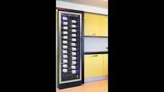 Vinotemp's Single-Zone Wine Cooler with  Prism™ Zig Zag Racks and Acrylic strips (EL-168ZZ-S).
