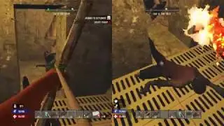 7 Days to Die: DAY 7(2 PERSON PERSPECTIVE) *INSANE OP BUNKER*(SOME ZOMBIES CANT EVEN GET IN)