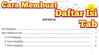 Cara Membuat Daftar Isi Laporan Office Word Fungsi Tab Mudah Cepat | Tutorial Office Word