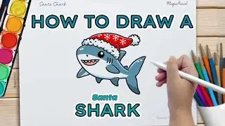 How To Draw A Santa Shark