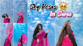 sky Poses in Saree || saree pose || sky pose || anutechnology