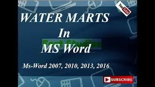 how to insert watermark in MS Word 2016 (Text & picture)