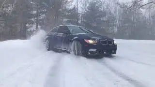 BMW E92 M3 Akrapovic Evolution Titanium Exhaust Snow Day